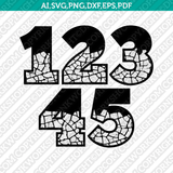 Drought Crack Numbers Printable SVG Cricut Cut File Dxf Clipart Eps Png Vector