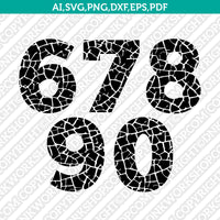 Drought Crack Numbers SVG Vector Silhouette Cameo Cricut Cut File Clipart Png Dxf Eps