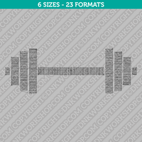 Dumbbell Barbell Gym Weight Embroidery Design