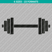 Dumbbell Barbell Gym Weight Embroidery Design