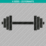 Dumbbell Barbell Gym Weight Embroidery Design