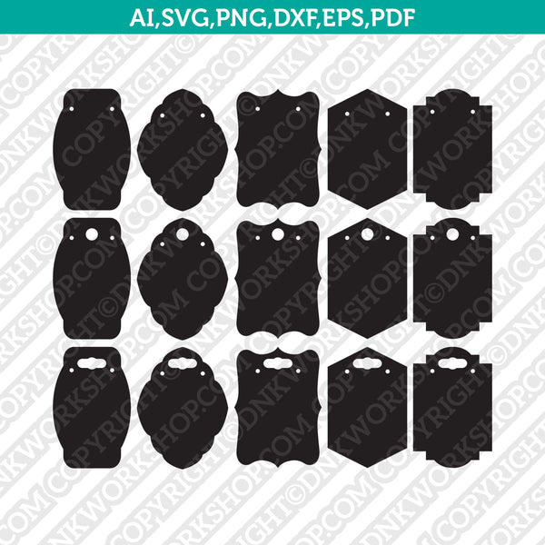 Earring Holder Display Cards Template SVG DXF Cricut Laser Cut