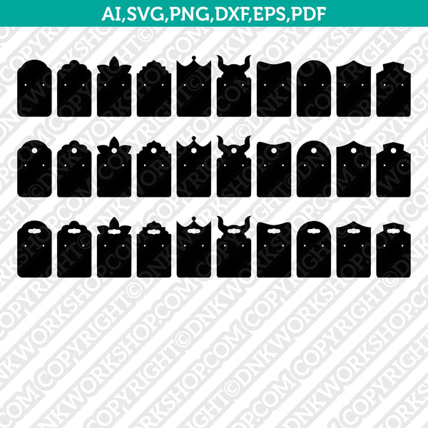 Earring cards SVG, Earring display cards cut file, Display cards DXF By  MagicArtLab