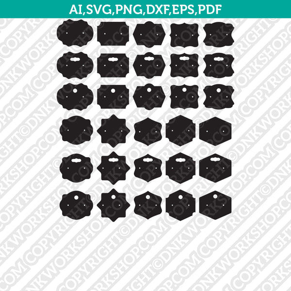 Earring Holder Display Cards Template SVG DXF Cricut Cut File