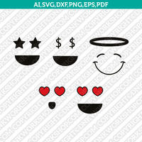 Emoji SVG Cut File Vector Cricut Silhouette Cameo Clipart Png Dxf Eps