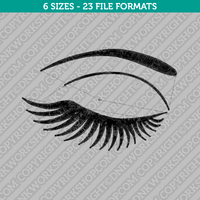 Eyelash Eye Embroidery Design - 6 Sizes - INSTANT DOWNLOAD