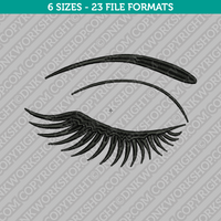 Eyelash Eye Embroidery Design - 6 Sizes - INSTANT DOWNLOAD