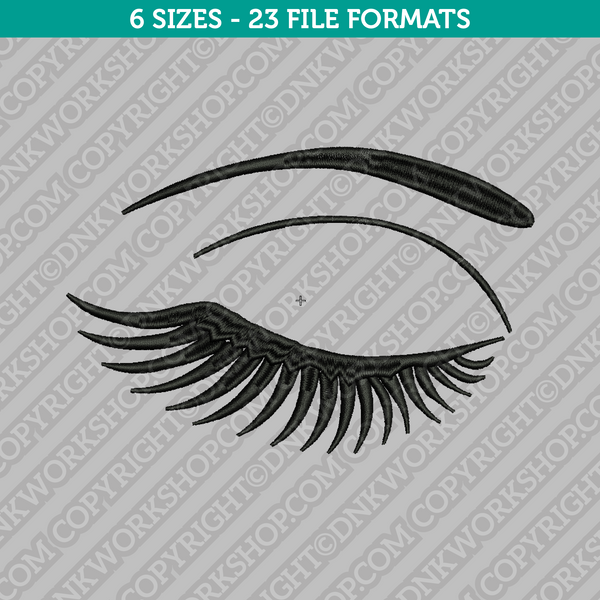 Eyelash Eye Embroidery Design - 6 Sizes - INSTANT DOWNLOAD