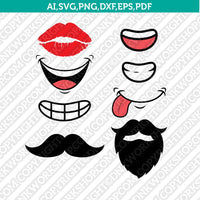Funny Face Mask Quarantine mask SVG Silhouette Cameo Cricut Laser Cut File Vector Png Eps Dxf