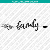Family Wife Husband Arrow Boho Words SVG Cricut Cut File Clipart Png Eps Dxf