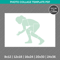 Female Wrestler Photo Collage Template Canva PDF