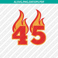 Flame Fire Burn Numbers SVG Cut File Cricut Vector Sticker Dxf PNG Eps ...