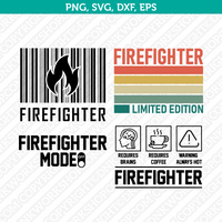 Fire Fighter SVG T-Shirt Cut File Circut Silhouette Cameo Clipart Png Eps Dxf