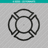 Firefighter Maltese Cross Monogram Frame Embroidery Design