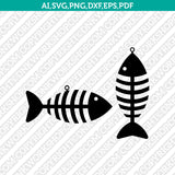 Fishbone Acrylic Wood Leather Earring Template SVG Laser Cut File Vector Cricut Silhouette Cameo Clipart Png Dxf Eps