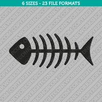 Fishbone Embroidery Design - 6 Sizes - INSTANT DOWNLOAD 