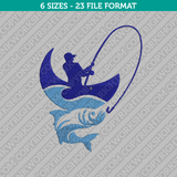 Fishing Embroidery Design - 6 Sizes - INSTANT DOWNLOAD