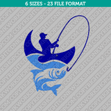 Fishing Embroidery Design - 6 Sizes - INSTANT DOWNLOAD