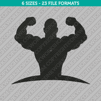 Fitness And Gym Athletic Man Bodybuilder Embroidery Design - 6 Sizes - INSTANT DOWNLOAD