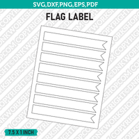 Flag Label Template SVG Vector Cricut Cut File Clipart Png Eps Dxf