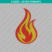 Flame Fire Embroidery Design - 6 Sizes - INSTANT DOWNLOAD