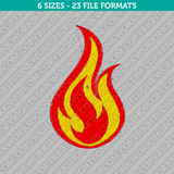 Flame Fire Embroidery Design - 6 Sizes - INSTANT DOWNLOAD