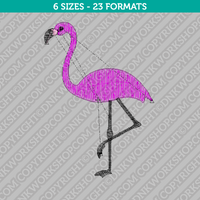 Flamingo Bird Embroidery Design