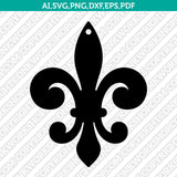 Fleur de lis Acrylic Wood Leather Earring Template SVG Laser Cut File Vector Cricut Silhouette Cameo Clipart Png Dxf Eps
