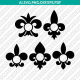 Fleur de lis Monogram Frame SVG Cut File Vector Cricut Silhouette Cameo Clipart Png Dxf Eps