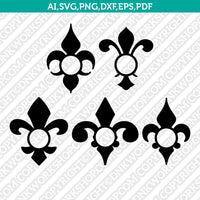 Split Fleur De Lis SVG Cut Print Clipart