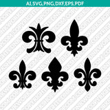 Fleur de lis SVG Cut File Vector Cricut Silhouette Cameo Clipart Png Dxf Eps