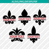 Fleur de lis Split Monogram Frame SVG Cut File Vector Cricut Clipart Png Dxf Eps