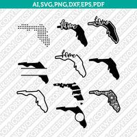 Florida State SVG Cut File Vector Silhouette Cameo Cricut Clipart Png Dxf Eps