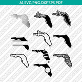Florida State SVG Cut File Vector Silhouette Cameo Cricut Clipart Png Dxf Eps