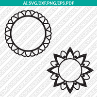 Flower Floral Monogram Wedding Mandala Ornament SVG Cricut Cut File Clipart Png Eps Dxf Vector