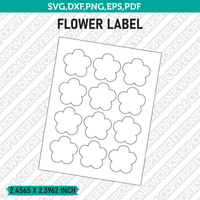 Flower Label Template SVG Vector Cricut Cut File Clipart Png Eps Dxf