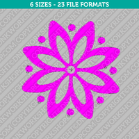 Flower Machine Embroidery Design - 6 Sizes - INSTANT DOWNLOAD 