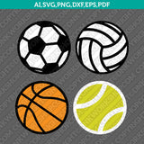 Football Soccer Ball Baseball Tennis Pool Basketball Volleyball Bowling Rugby Billiard SVG Silhouette Cameo Cricut Cut File Png Dxf