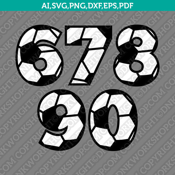 Jersey / Sports Number SVG Vector Clip Art Cut Files for 