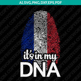France Flag It's In My DNA Fingerprint SVG Cut File Vector Silhouette Cameo Cricut Clipart Png Dxf Eps