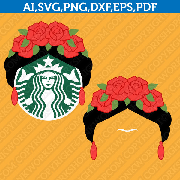 Frida-Kahlo-Mexican-Starbucks-SVG-Tumbler-Mug-Cold-Cup-Sticker-Decal-Silhouette-Cameo-Cricut-Cut-File-DXF