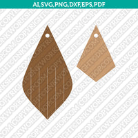 Fringe Stacked Leather Earring Template SVG Laser Cut File Vector Cricut Silhouette Cameo Clipart Png Dxf Eps