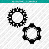 Scalloped Gear Wheels Cogs Steampunk Monogram SVG Cricut Cut File Clipart Png Eps Dxf