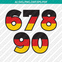 German Germany Numbers SVG Cut File Vector Silhouette Cameo Cricut Clipart Png Dxf Eps