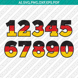 German Germany Numbers SVG Cut File Vector Silhouette Cameo Cricut Clipart Png Dxf Eps