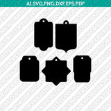 Gift Tag Template SVG Laser Cut File Vector Cricut Silhouette Cameo Clipart Png Dxf Eps