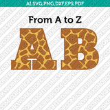Giraffe Letter Font Alphabet SVG Cut File Vector Cricut Clipart Png Dxf Eps