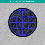 Globe Machine Embroidery Design - 5 Sizes - INSTANT DOWNLOAD 