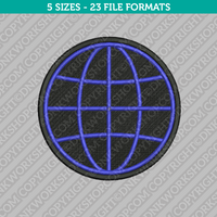 Globe Machine Embroidery Design - 5 Sizes - INSTANT DOWNLOAD 