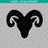 Goat Head Embroidery Design - 6 Sizes - INSTANT DOWNLOAD 